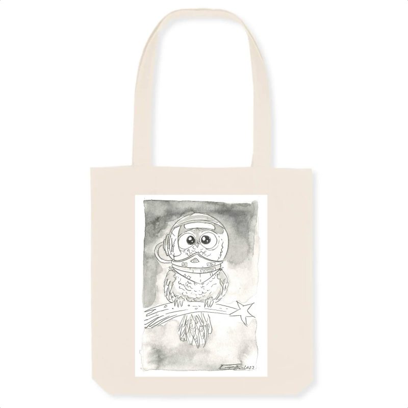 Organic Cotton Tote Bag - Astronaut Owl