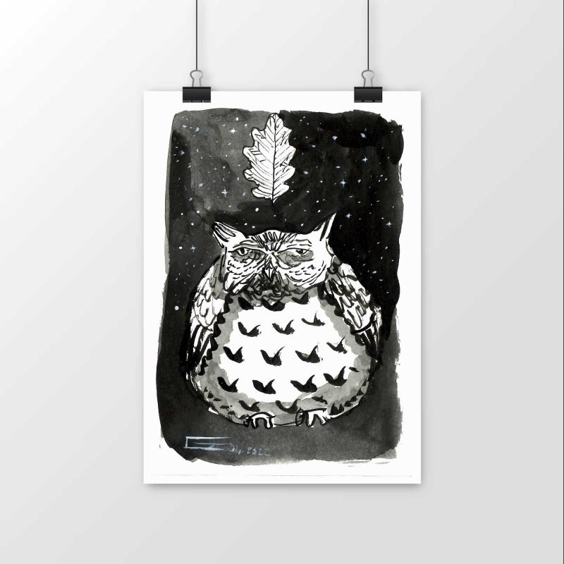 Luster Paper Poster - Grandpa Owl