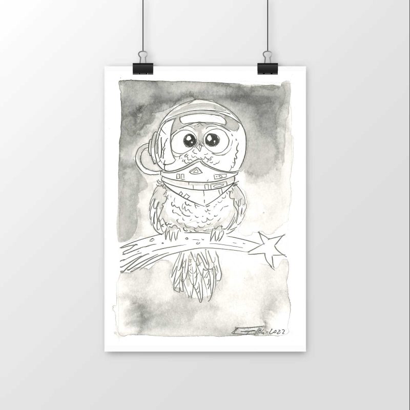 Luster Paper Poster - Astro Owl