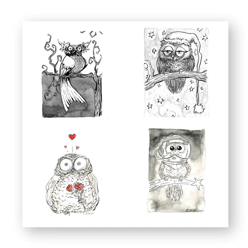 Sticker - Square Owls