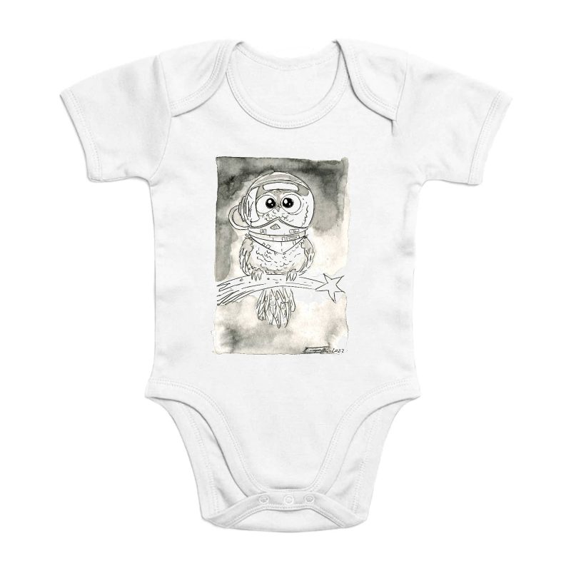 Organic Baby Bodysuit - Astro Owl
