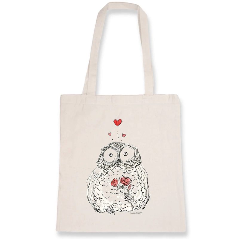 Organic Cotton Tote-Bag - Fluffy Loving Owl