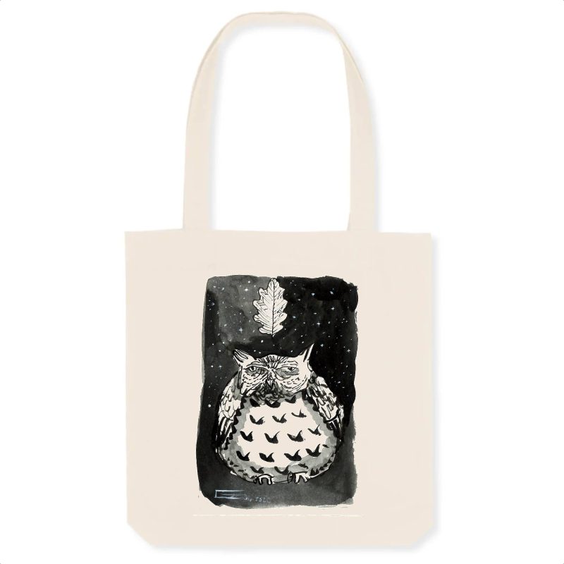 Organic Cotton Tote-Bag - Grandpa Owl