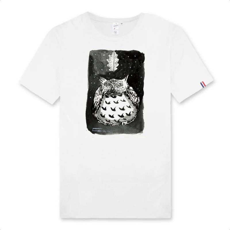 Unisex Organic Cotton T-shirt - Made in France - Grandpa Owl